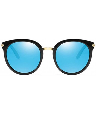 Round Vintage Round Polarized Sunglasses for Women Classic Retro Designer Style - Blue - CH18X7XNE0I $10.33