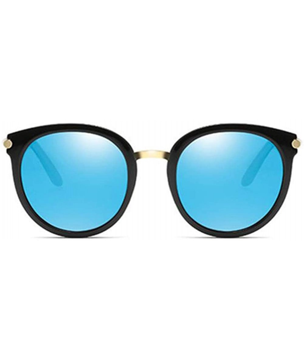 Round Vintage Round Polarized Sunglasses for Women Classic Retro Designer Style - Blue - CH18X7XNE0I $10.33