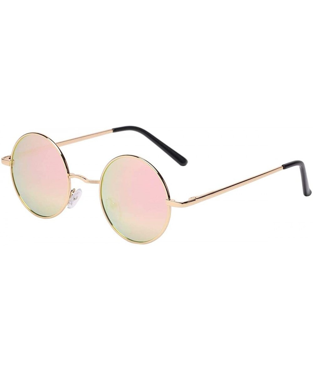 Wrap Vintage Round Sunglasses John Lennon Style Steampunk with Polarized Lenses for Retro Women and Men - CS18U06XH43 $12.48