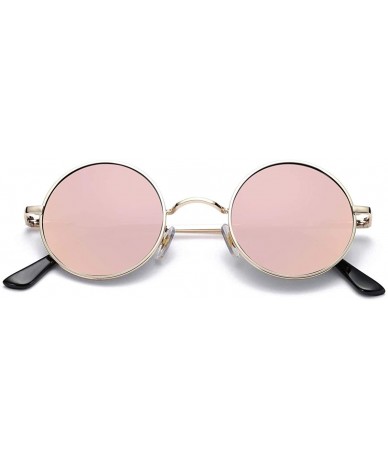 Wrap Vintage Round Sunglasses John Lennon Style Steampunk with Polarized Lenses for Retro Women and Men - CS18U06XH43 $12.48