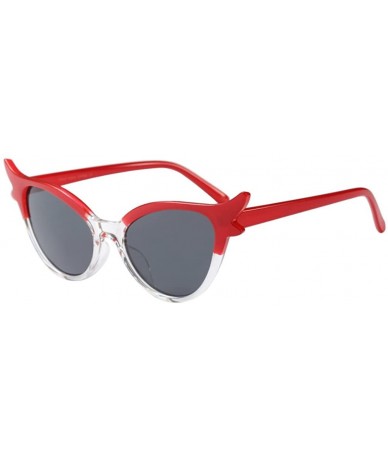 Wayfarer Ladies Sunglasses Women Cat Eye Designer for Holiday Driving Travel UV400 - Red - CA18G8CK4XX $17.20