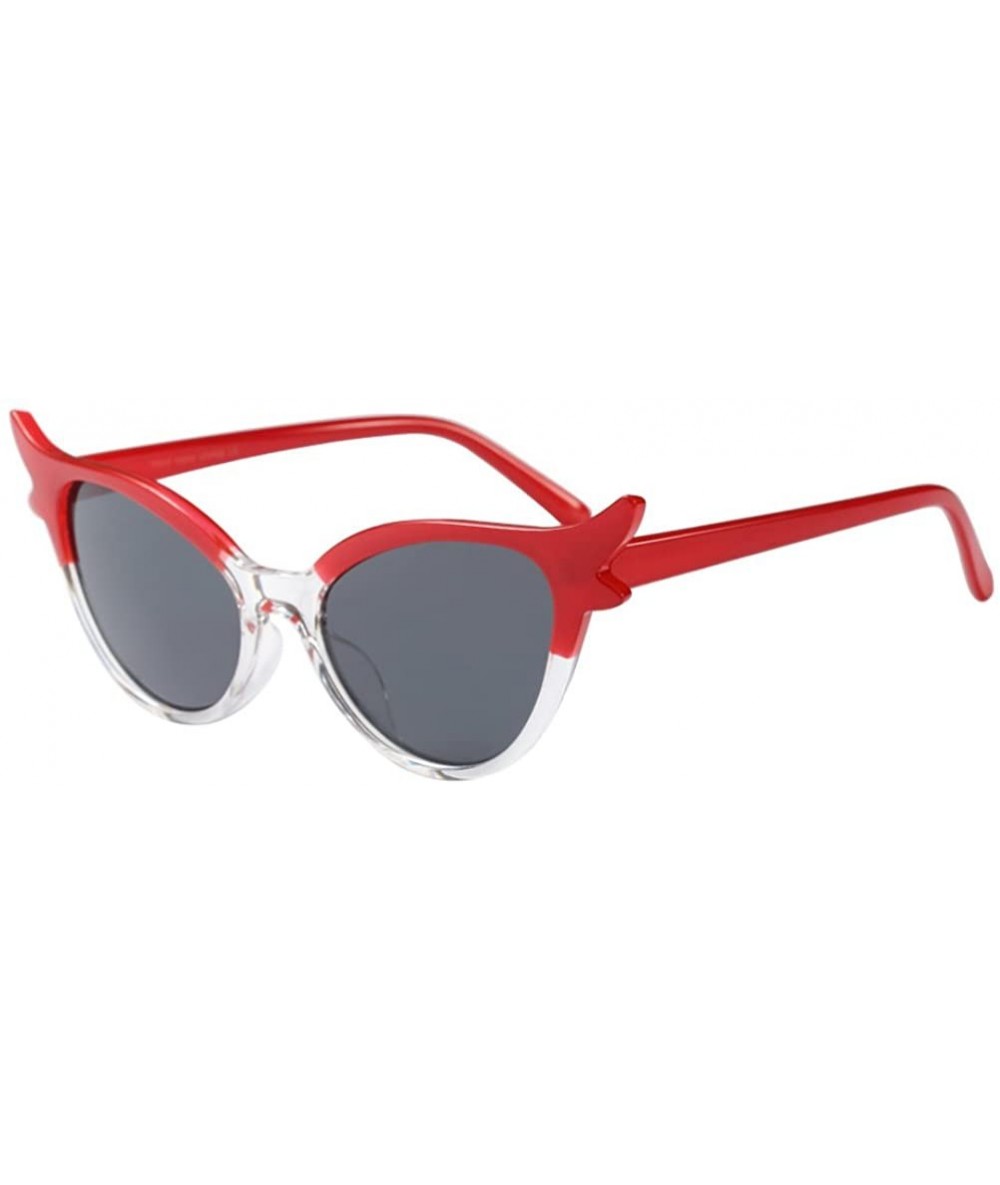 Wayfarer Ladies Sunglasses Women Cat Eye Designer for Holiday Driving Travel UV400 - Red - CA18G8CK4XX $10.60