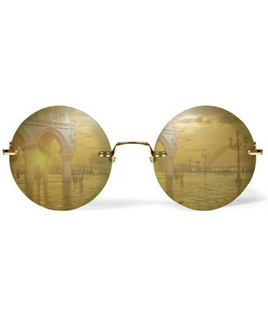 Rimless Solo Brown Black Jewelry Sunglasses - CQ18KNY607W $26.24