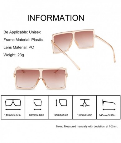 Oversized Womens Oversized Sunglasses UV400 Protection Large Size Shades Sunglasses for Women/Men - CB18U8ADM57 $12.10