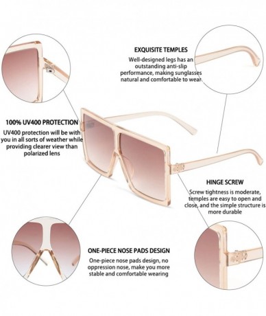 Oversized Womens Oversized Sunglasses UV400 Protection Large Size Shades Sunglasses for Women/Men - CB18U8ADM57 $12.10