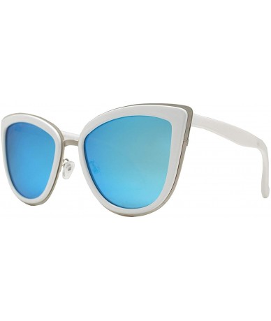 Cat Eye Polarized - Women Cat Eye Metal Bridge Oversized Design Sunglasses - UV Protection - CQ18I4EMSD8 $32.37