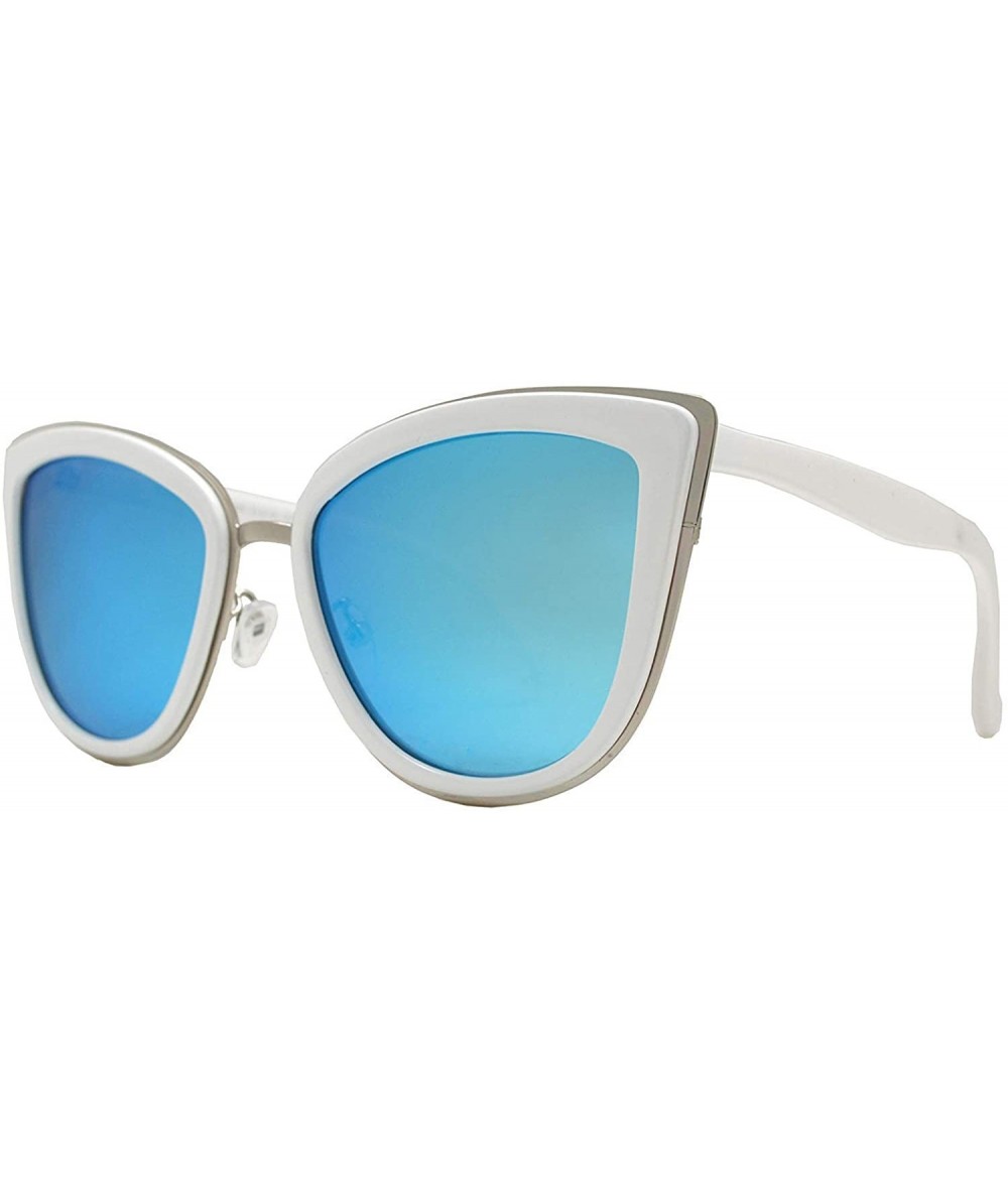 Cat Eye Polarized - Women Cat Eye Metal Bridge Oversized Design Sunglasses - UV Protection - CQ18I4EMSD8 $16.18