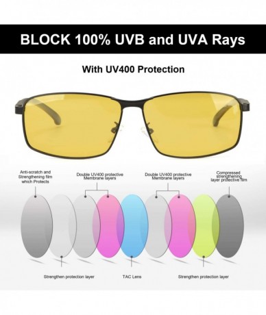 Rectangular Glasses Polarized Anti glare Protection - 19016 Black - CA18WXHM79X $37.35