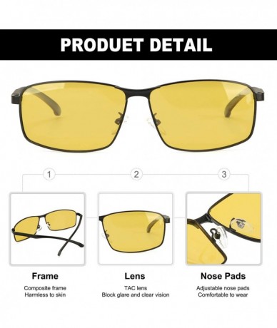 Rectangular Glasses Polarized Anti glare Protection - 19016 Black - CA18WXHM79X $37.35