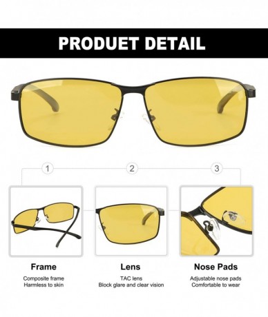 Rectangular Glasses Polarized Anti glare Protection - 19016 Black - CA18WXHM79X $19.37