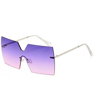 Goggle Frameless Siamese Sunglasses - Women's Oversized Frame Goggles - Box Sunglasses - D - CB18SGIMD9H $81.56
