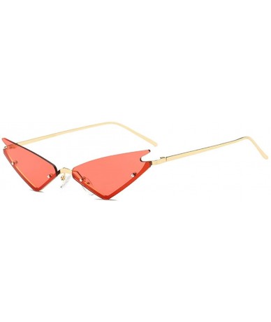 Cat Eye Unisex Fashion Cat Eye Metal Frame Candy Color Small Sunglasses UV400 - Red - C518NKZGGKU $9.87