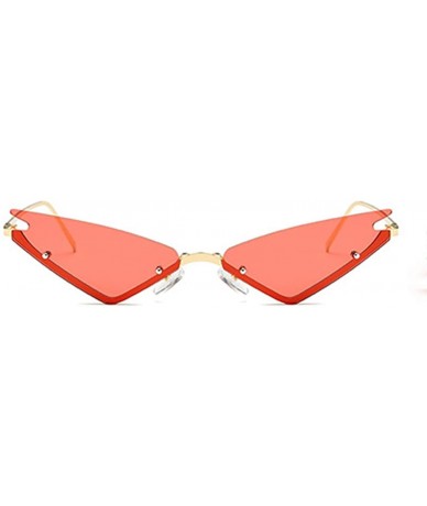 Cat Eye Unisex Fashion Cat Eye Metal Frame Candy Color Small Sunglasses UV400 - Red - C518NKZGGKU $9.87