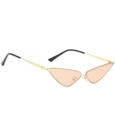 Round Sunglasses Small Round Metal Frame Cat Eye Candy Color Unisex Sun Glasses - Champagne - CN18Q73NT3G $8.54