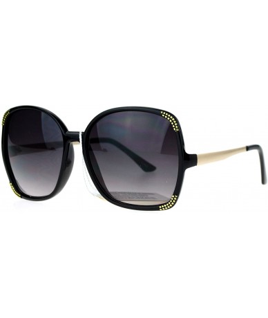 Square Classic Vintage Chic Sunglasses Oversized Square Frame Womens Fashion - Black - CH188NY3I67 $12.68