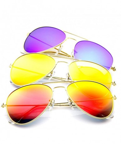 Aviator Metal Frame Flash Mirror Lens Aviator Sunglasses (3-Pack) - CE11G13X4B9 $27.39