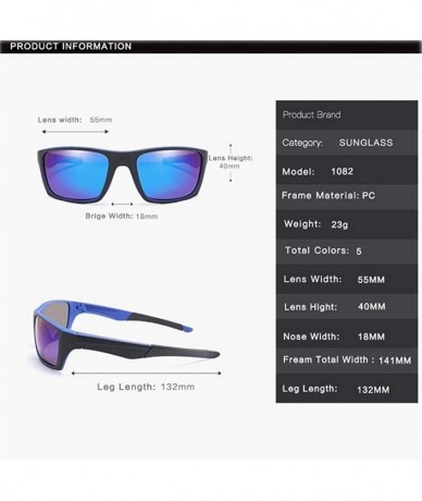 Sport Men Square Polarized Sunglasses Sun glasses Classic Design Driving Outdoor Sport Eyewear Male Goggle UV400 - CC199QCAMC...
