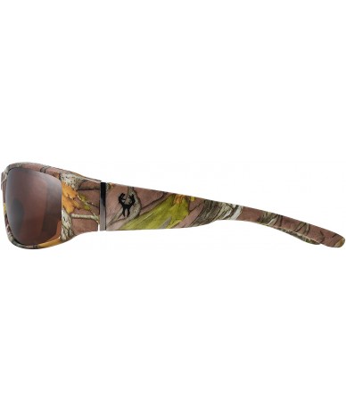 Sport Polarized Sunglasses for Men Brown Forrest & Orange Camouflage Full Frame - Brown Forrest Camo - C21822RU686 $31.43