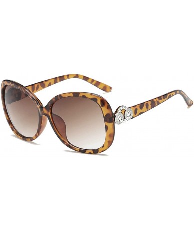 Oval Vintage Polarized Sunglasses for Women PC Resin UV 400 Protection - Leopard Print - C618SAT56YW $16.95