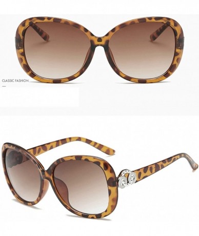 Oval Vintage Polarized Sunglasses for Women PC Resin UV 400 Protection - Leopard Print - C618SAT56YW $16.95