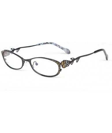 Oval Fashion Flower Progressive Multifocal Reading Glasses Womens Vintage Adjustable Vision Eyewear - Black - CR18986ONO8 $30.50