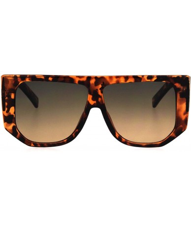 Square Womens Flat Top Mob Thick Plastic Mafia Retro Sunglasses - Tortoise Brown Smoke - C618I7CIDM2 $9.51