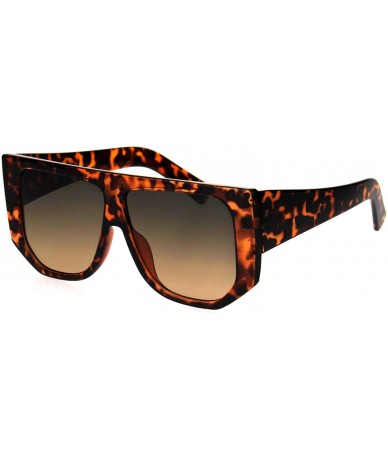 Square Womens Flat Top Mob Thick Plastic Mafia Retro Sunglasses - Tortoise Brown Smoke - C618I7CIDM2 $9.51