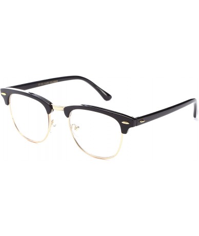 Square Unisex Retro Squared Celebrity Star Simple Clear Lens Fashion Glasses - 1880 Black/Gold - CD11T16KCQD $20.40