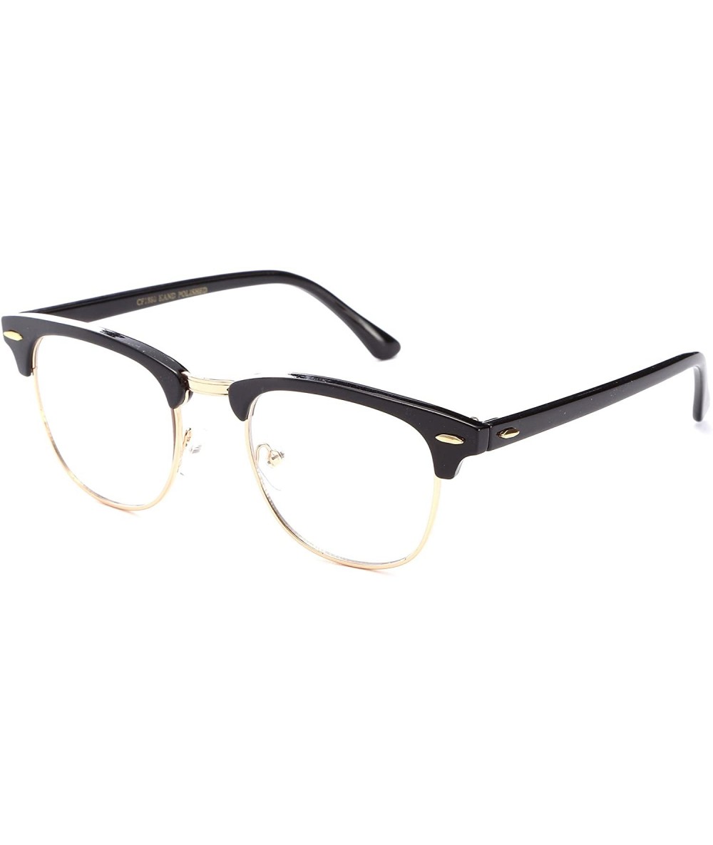 Square Unisex Retro Squared Celebrity Star Simple Clear Lens Fashion Glasses - 1880 Black/Gold - CD11T16KCQD $10.44