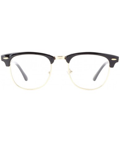 Square Unisex Retro Squared Celebrity Star Simple Clear Lens Fashion Glasses - 1880 Black/Gold - CD11T16KCQD $10.44