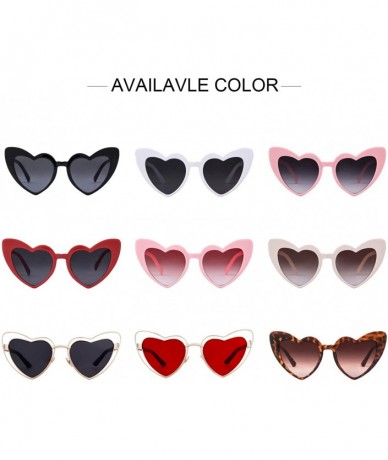 Goggle Clout Goggle Heart Sunglasses Vintage Cat Eye Mod Style Retro Kurt Cobain Glasses - Beige Double Light Brown - CM188YC...