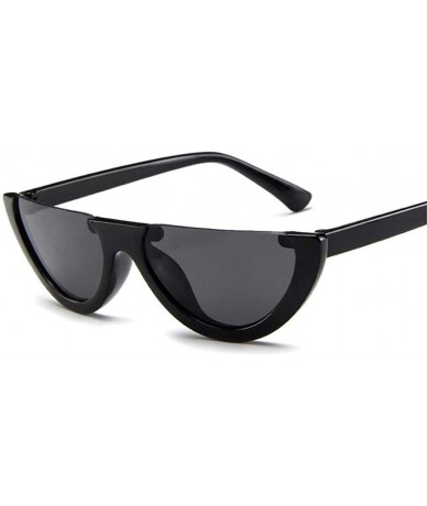 Aviator 2019 Half-box Cat Eye Sunglasses Women Brand Designer Fashion Sunglasses C1 - C7 - CL18YQTOCLZ $11.86