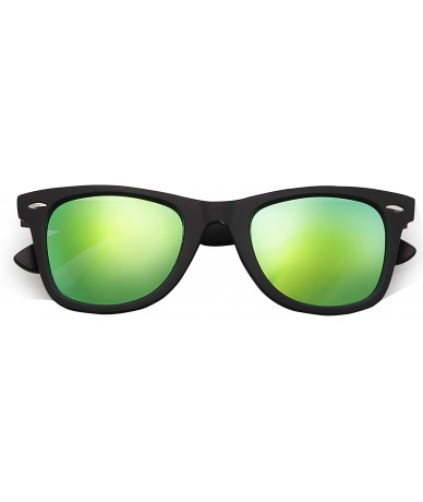Rectangular Stylish 80th Retro Unisex Polarized Sunglasses UV400 Classic Vintage Chic - Black-ice Green - C418DUWKXUG $7.92