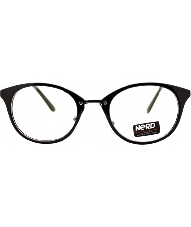 Oval Nerd Eyewear Clear Lens Glasses Womens Round Oval Fashion Eyeglasses - Black - CN187KU8YCH $9.85