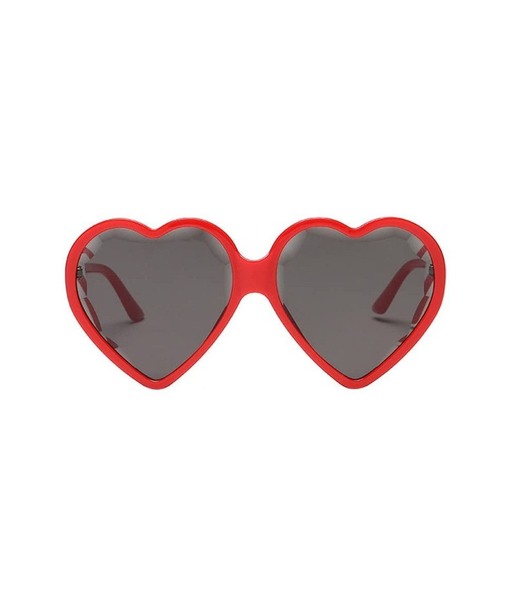 Square Heart Shape Sunglasses Big Frame Sunglasses Eyewear Retro Unisex Fashion Vintage Sunglasses (A) - A - C818R3WX4GL $8.16