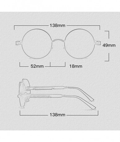 Round Retro Round Sunglasses Men Polarized Mirror Steampunk Sun Glasses for Women - Green Mirror - C318KGCLEYO $23.17