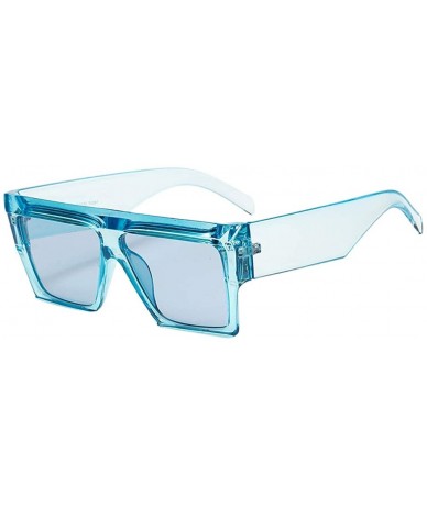 Square Square Oversized Sunglasses for Women Men Flat Square Sunglasses Tortoise Shell/Pink - Blue - CG18UYQSLI2 $19.36