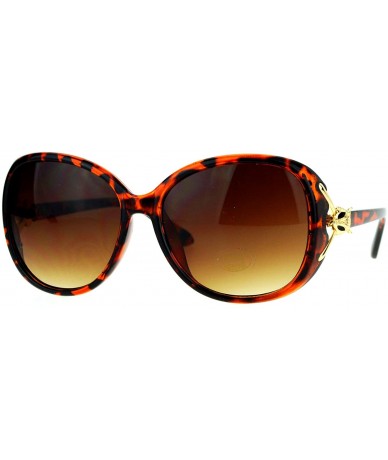 Butterfly Womens Metal Jewel Hinge Oversize Butterfly Sunglasses - Tortoise - C212I79OZBR $11.57