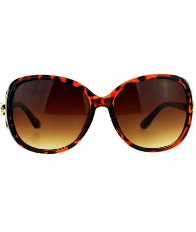 Butterfly Womens Metal Jewel Hinge Oversize Butterfly Sunglasses - Tortoise - C212I79OZBR $11.57