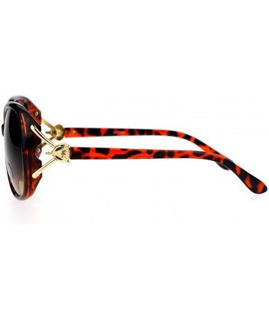 Butterfly Womens Metal Jewel Hinge Oversize Butterfly Sunglasses - Tortoise - C212I79OZBR $11.57