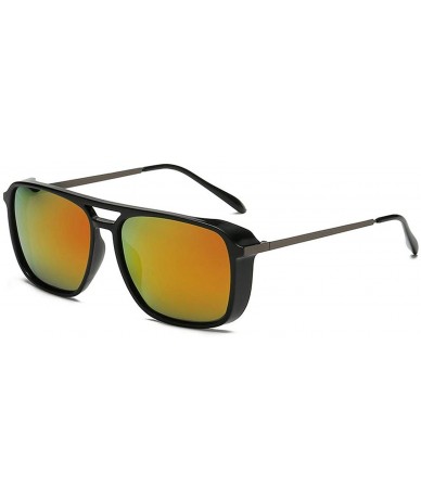 Oval Man Polarized Sunglasses Men Square Retro Designer Sun Glasses Oculos Masculino Gafas De Goggle UV400 - Orange - CK198AH...