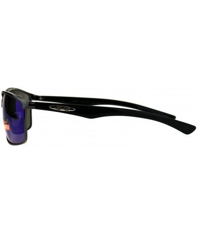 Rectangular Xloop Sunglasses Mens Designer Fashion Rectangular Shades UV 400 - Gunmetal (Teal Mirror) - CO18E2T6XTA $9.53