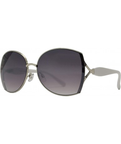 Butterfly Womens Fashion Classic Butterfly Sunglasses - UV 400 Protection - White Silver + Gradient - CJ194QUZLRH $22.74