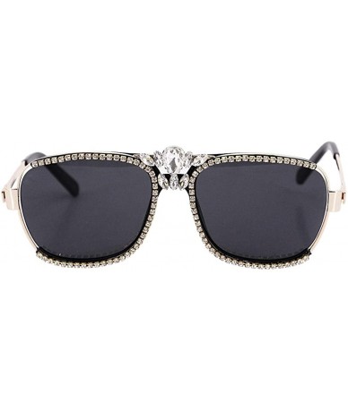 Oversized Bee Pilot Sunglasses Oversize Metal Frame Vintage Retro Men Women Shades - Black - CH18ULUSNY3 $18.83