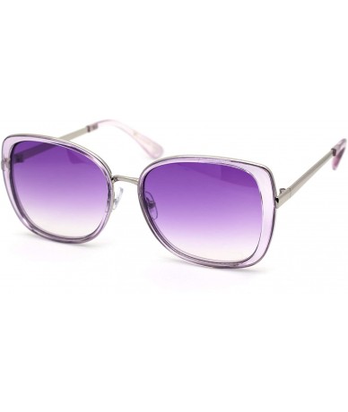 Butterfly Womens Exposed Lens Side Chic Plastic Butterfly Sunglasses - Lavender Purple - CT18XI56A45 $15.36