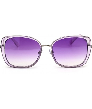 Butterfly Womens Exposed Lens Side Chic Plastic Butterfly Sunglasses - Lavender Purple - CT18XI56A45 $15.36