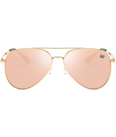 Aviator Military Style Classic Aviator Sunglasses for Men Women Polarized 100% UV protection - Blue - C918O49RHZT $11.42