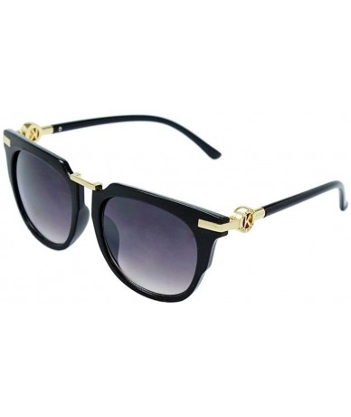 Square Square Horn Rimmed Cateye Sunglasses - Black & Gold Frame - CI185OHX7WY $19.54