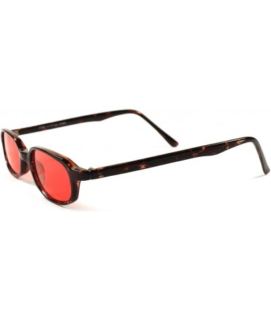 Oval Lens Hipster Vintage Retro Mens Womens Small Rectangle Sunglasses - Tortoise / Red - CD189ARR8HQ $16.15