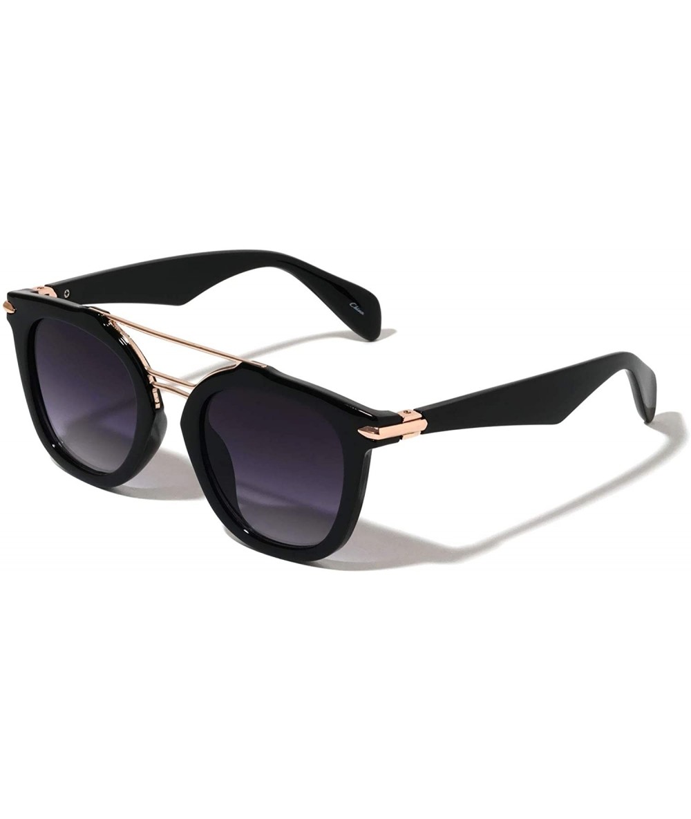 Cat Eye Tampa Three Bar Bridge Designer Cat Eye Sunglasses - Smoke - C01976HDKEI $12.70